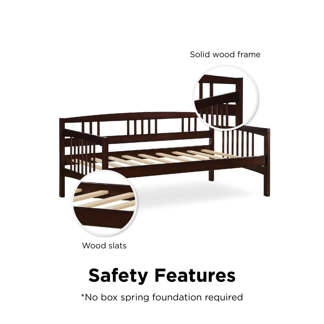 Kayden Wood Daybed for Home -  Espresso