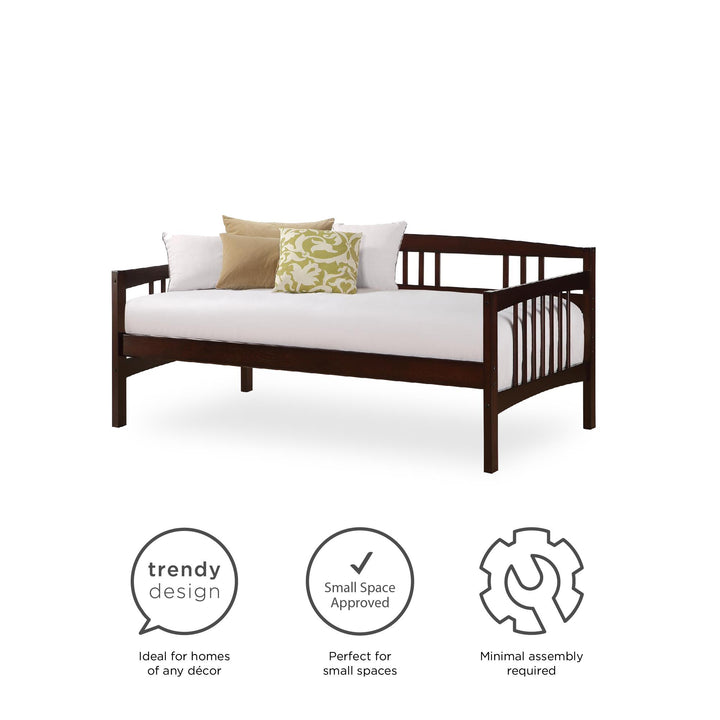 Modern Kayden Wood Daybed -  Espresso