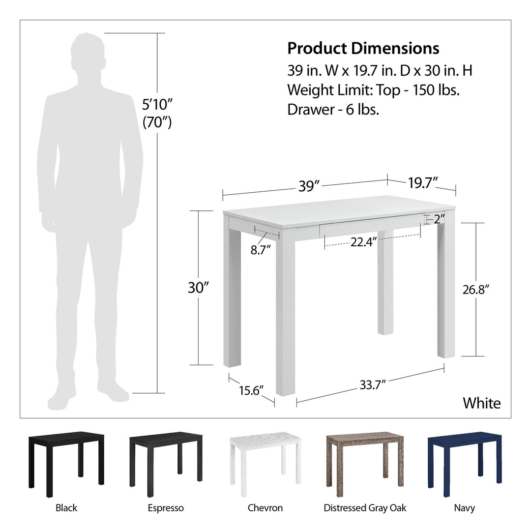 Modern Minimalistic Desk with Drawer -  Black