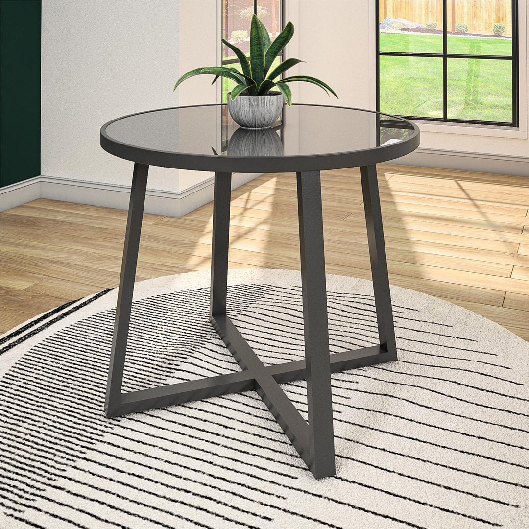 outdoor dining table with glass - Dark Gray - 1-Pack