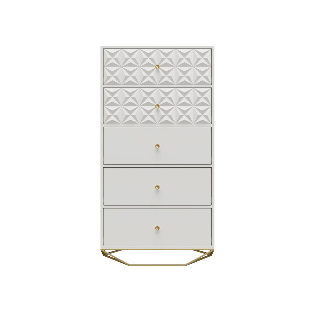 Blair 5 Drawer Dresser  -  White