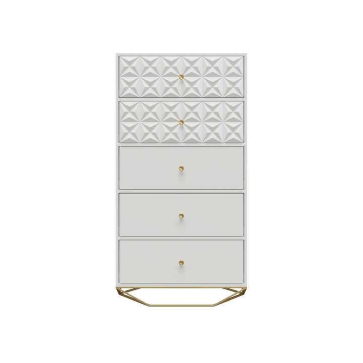 Blair 5 Drawer Dresser  -  White