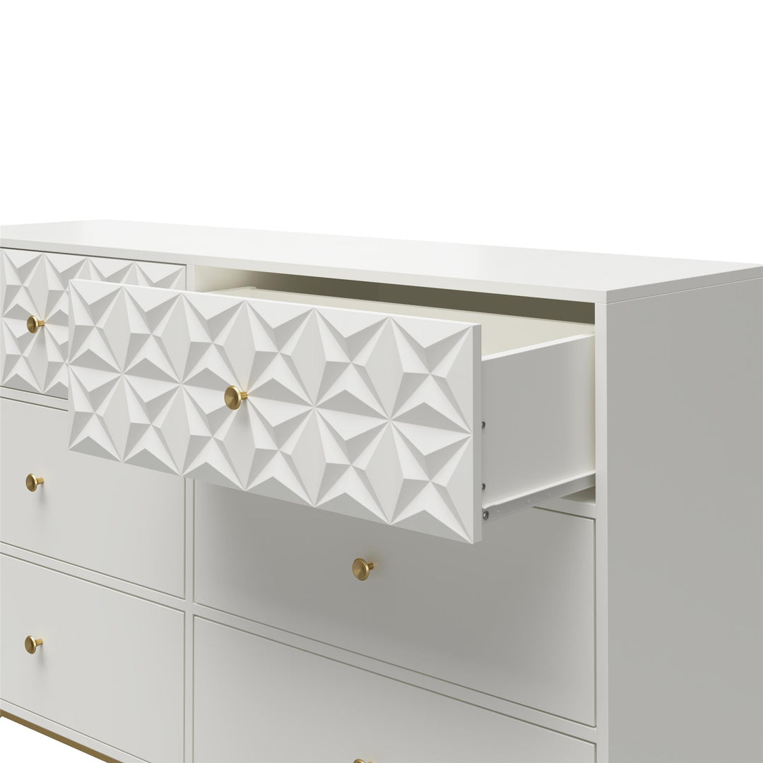 Modern Design 6 Drawer Dresser -  White