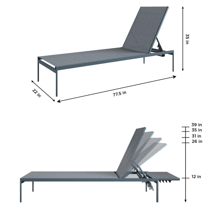 Steel patio furniture - Indigo Blue - 2-Pack