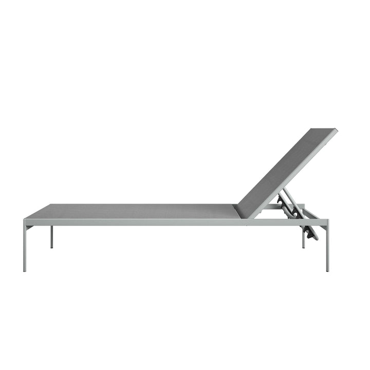 Steel chaise lounge chairs - Gray - 2-Pack