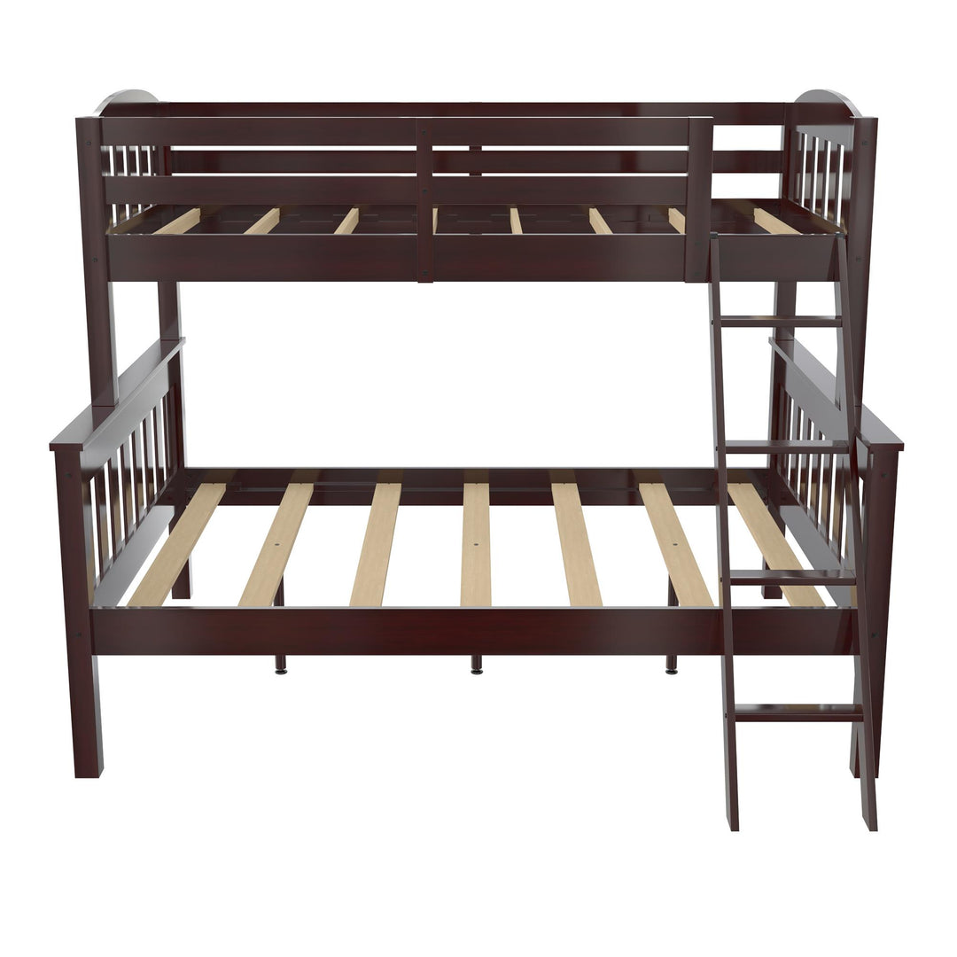 Twin-Over-Full Bunk Bed with Wooden Ladder Airlie -  Espresso  - Twin-Over-Full