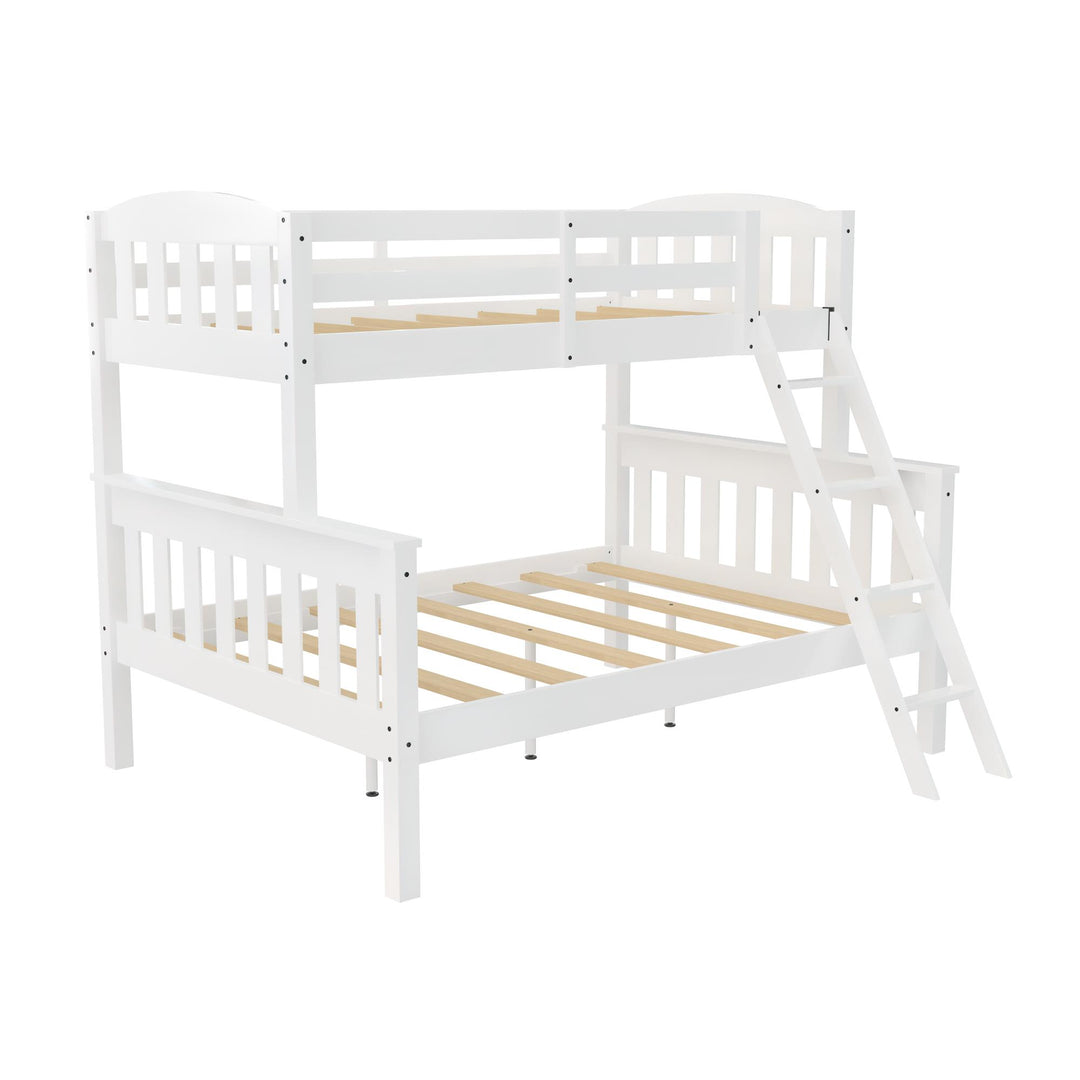 With Ladder Twin-Over-Full Wooden Bunk Bed Airlie -  Espresso  - Twin-Over-Full