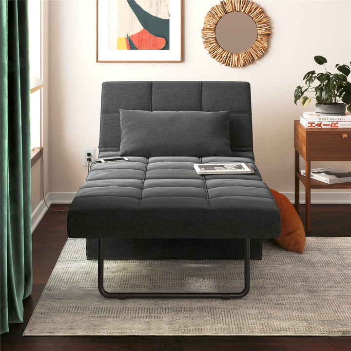 single sofa with ottoman - Gray