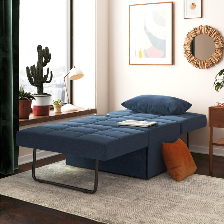 convertible ottoman bed - Blue
