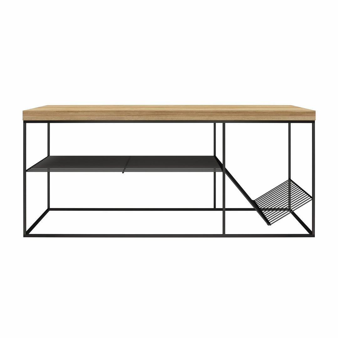 Neely Coffee Table Mixed Media with Lower Shelf - Natural