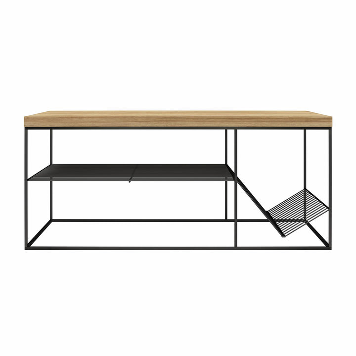 Neely Coffee Table Mixed Media with Lower Shelf - Natural