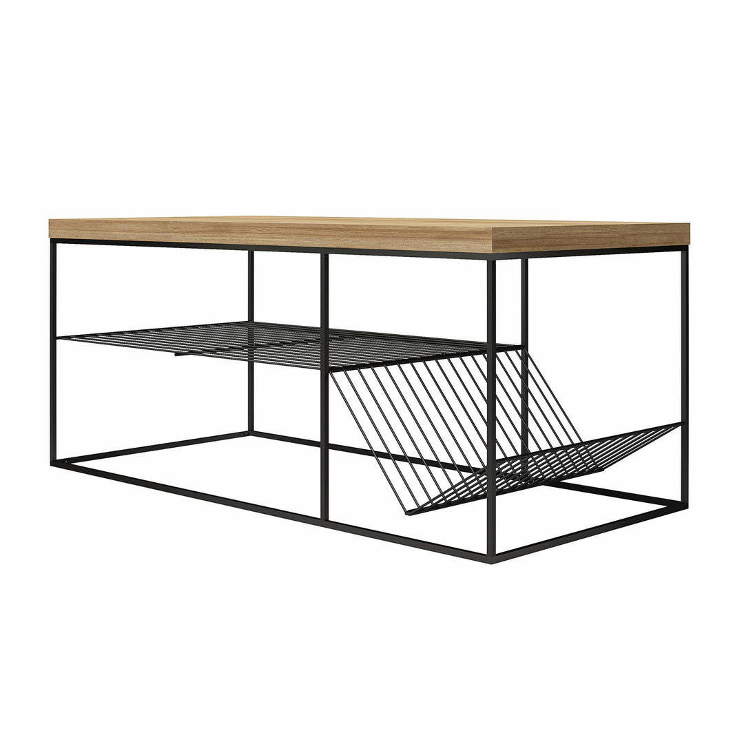 Neely Coffee Table Mixed Media with Lower Shelf - Natural