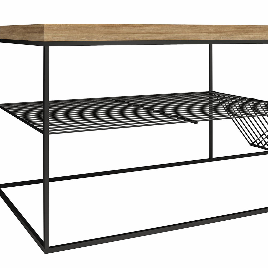 Neely Coffee Table Mixed Media with Lower Shelf - Natural