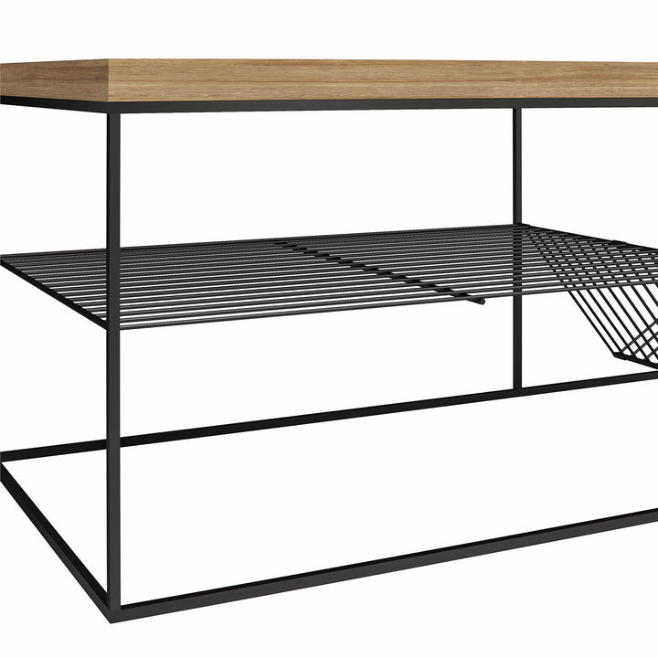 Neely Coffee Table Mixed Media with Lower Shelf - Natural