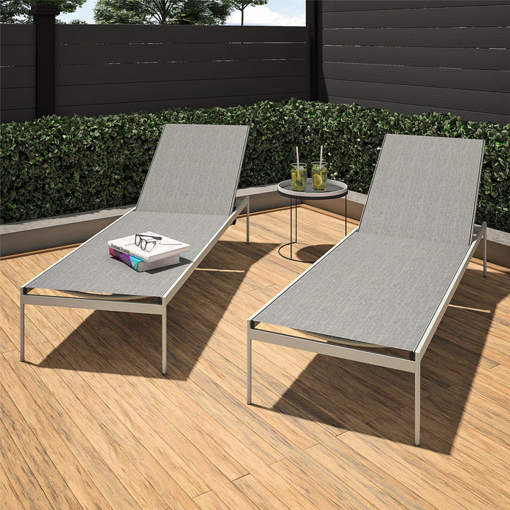  Two-person sunbeds - Gray - 2-Pack