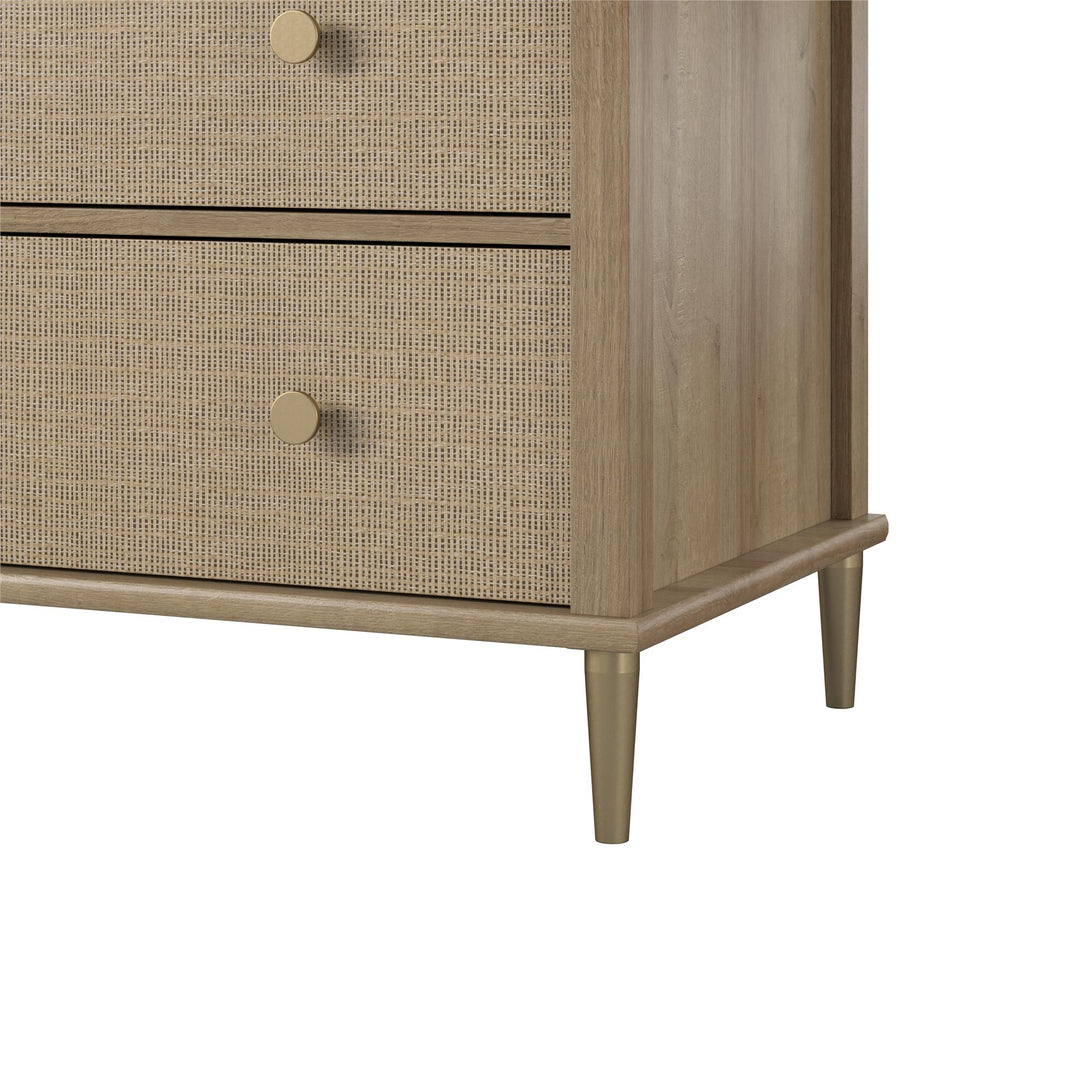 Easy to Assemble Wide 6 Drawer Dresser -  Natural
