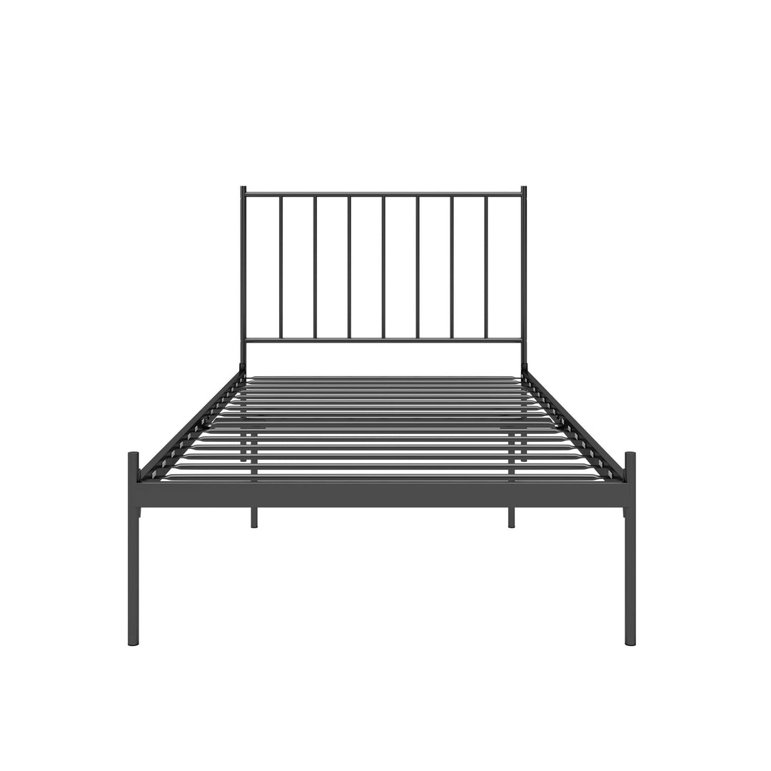metal bed frame with headboard - Black - Twin Size