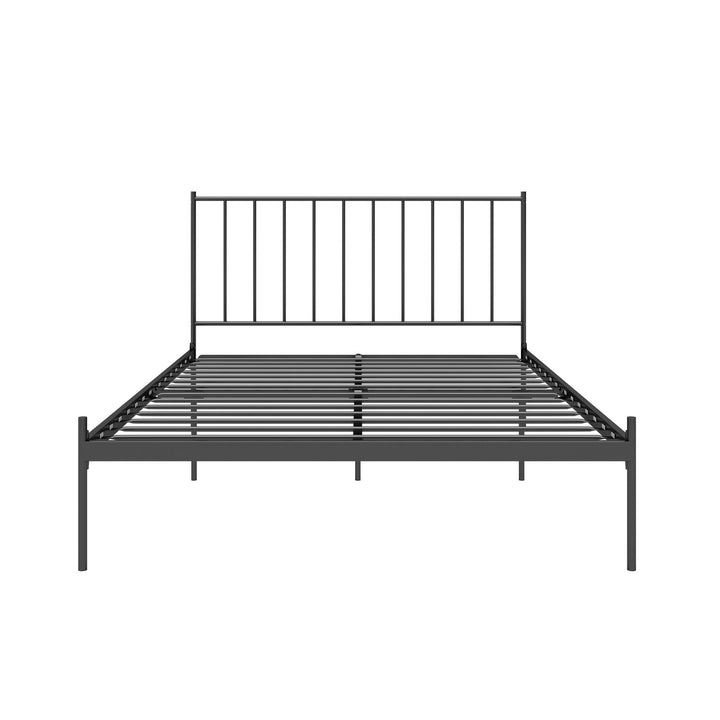 metal bed frame with headboard - Black - Queen Size