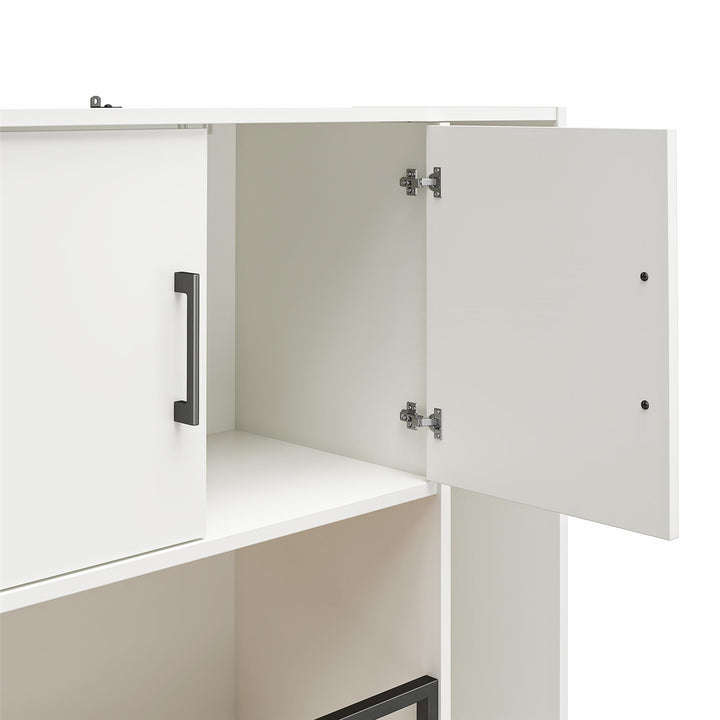 Spacious Sports Storage Cabinet with Ball Basket -  White