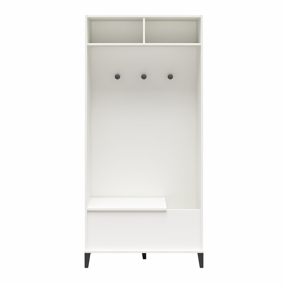 Flex Gym Storage Cabinet with Yoga Mat Storage & Bench Seat  -  White