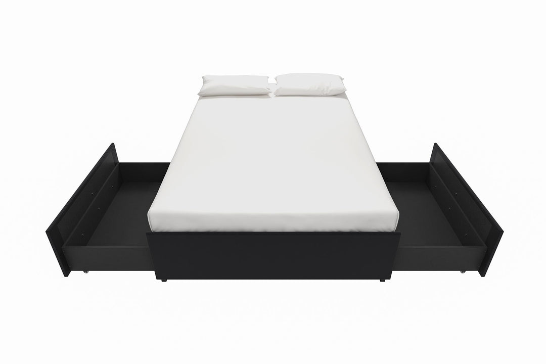 Comfortable Maven Platform Bed -  Black Faux Leather 