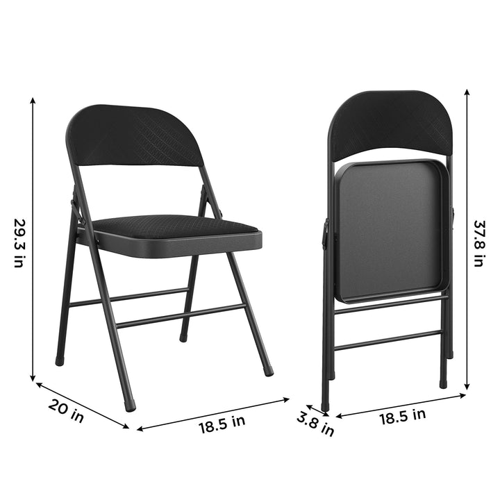 Buy Stylish Set of 4 Metal Folding Chair -  Jet Black Diamond 