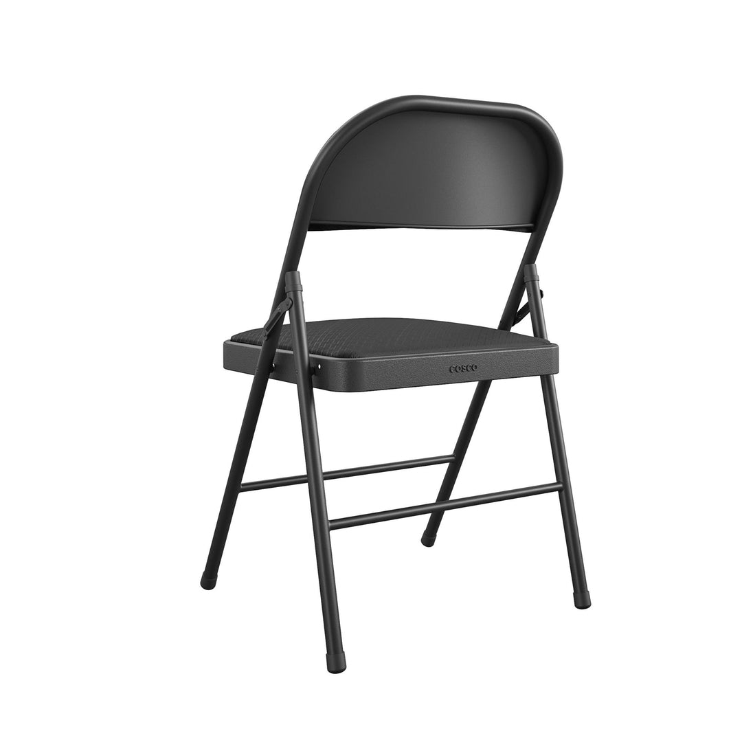 Buy Premium Fabric Padded Seat Metal Folding Chair -  Jet Black Diamond 