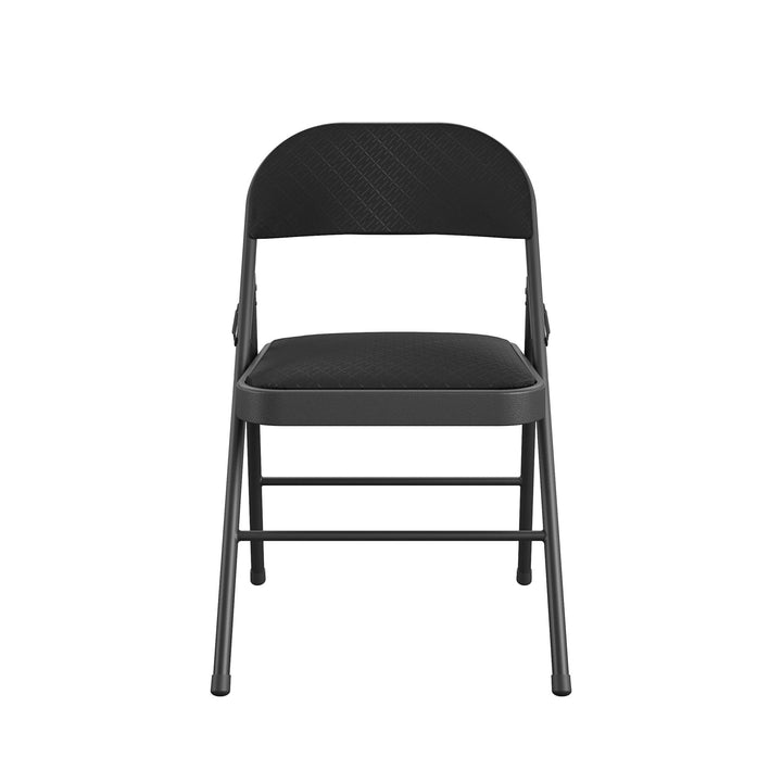 Stylish Premium Metal Folding Chair -  Jet Black Diamond 