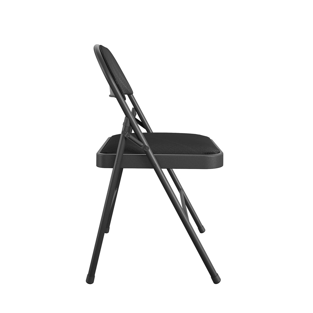 Premium Fabric Padded Seat Metal Chair -  Jet Black Diamond 