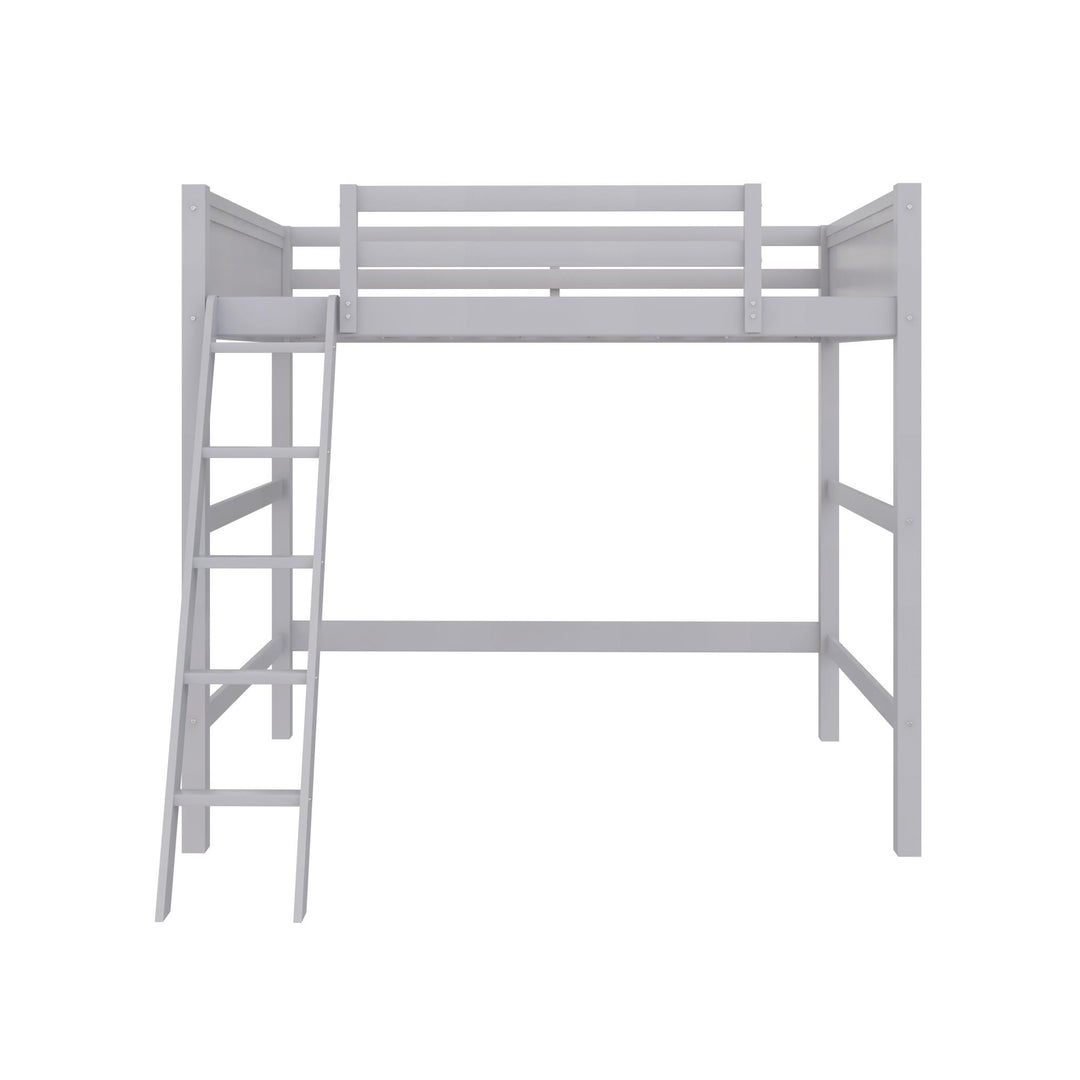 Denver Wooden Kids Loft Bed with Storage Space  -  Gray