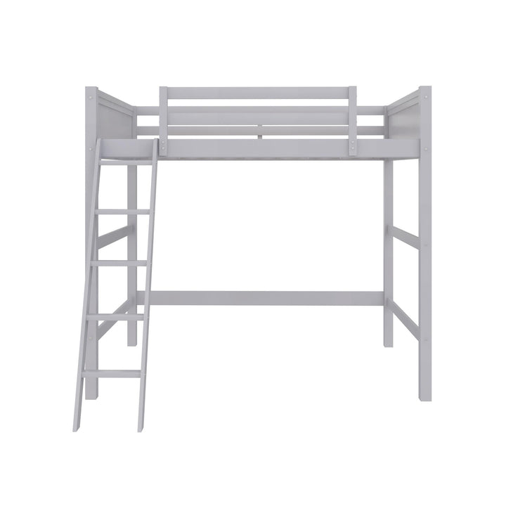 Denver Wooden Kids Loft Bed with Storage Space  -  Gray