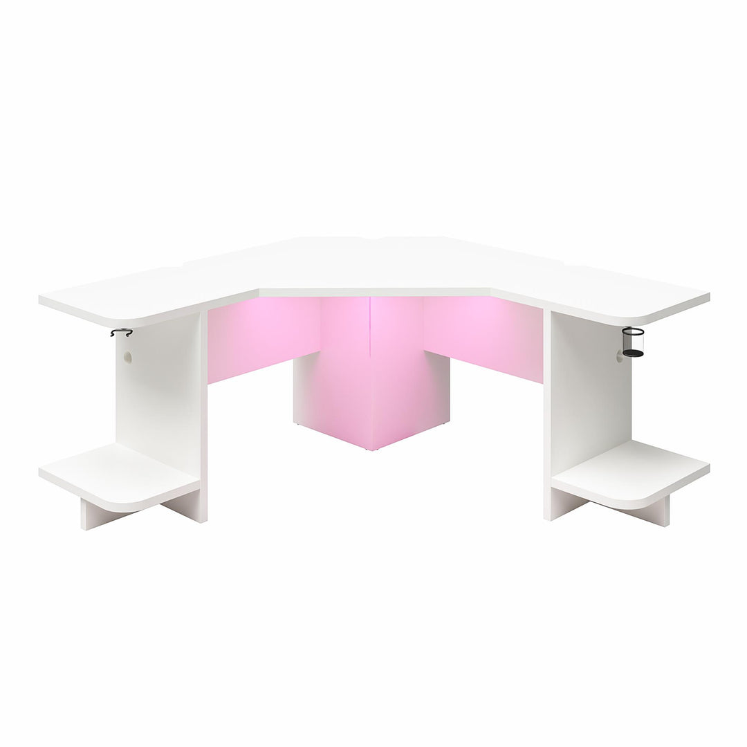 Modern Design Corner Gaming Desk -  White