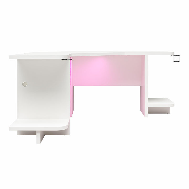 Mod Design LED Light Gaming Desk -  White