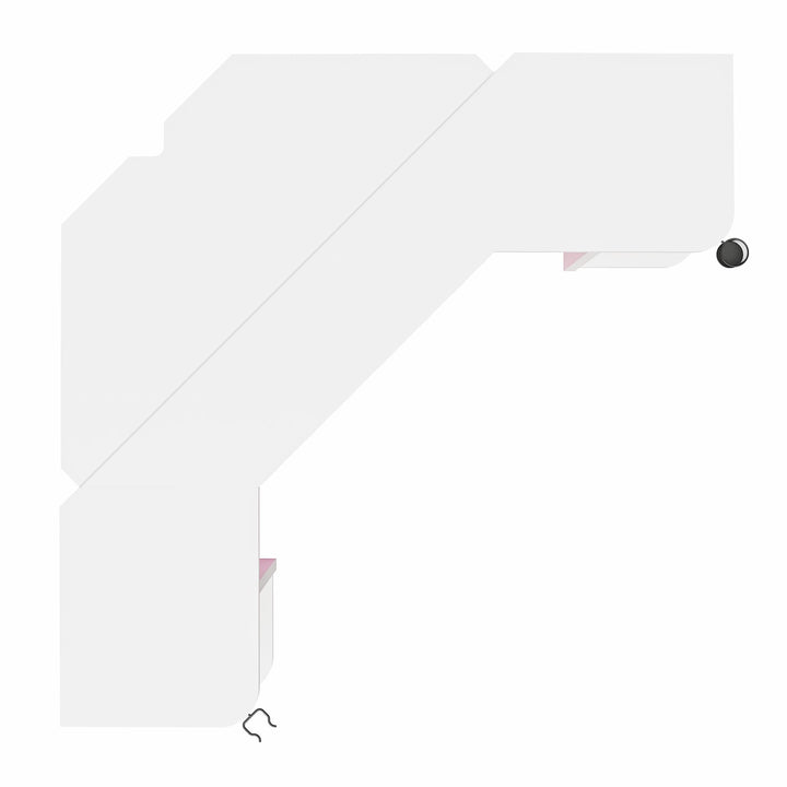 Modern Corner Gaming Desk with LED -  White