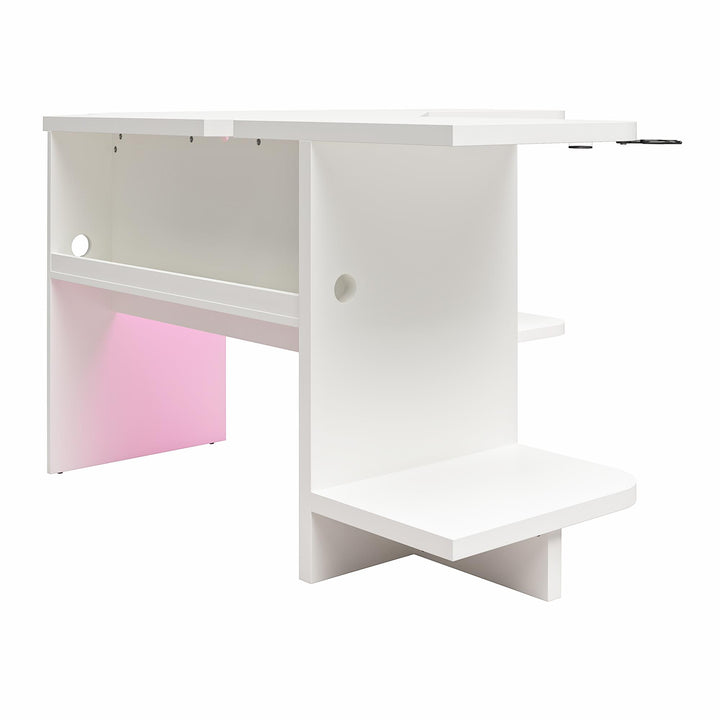 Contemporary Corner Gaming Desk -  White