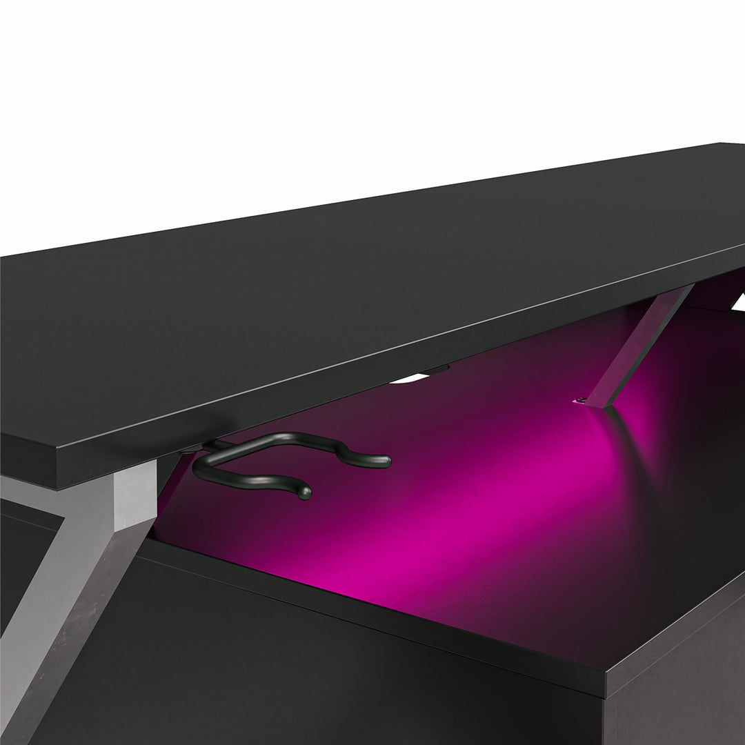 Modern Xtreme Gaming TV Stand with LED -  Black