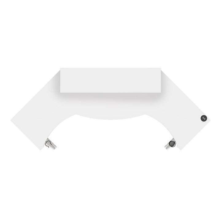 Corner Desk with Riser & LED Light -  White