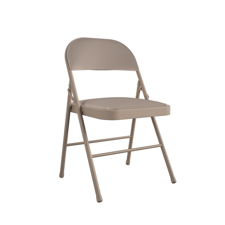 Stylish Premium Metal Folding Chair -  Antique Linen Check 