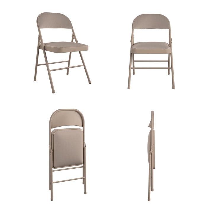 Comfortable Premium Fabric Padded Seat Chair -  Antique Linen Check 
