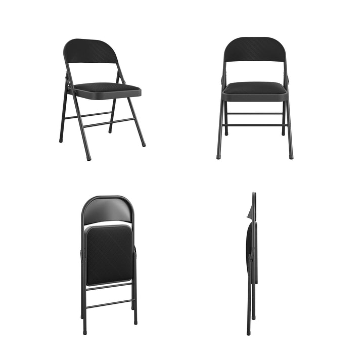 Best Set of 4 Fabric Padded Seat Chair -  Jet Black Diamond 
