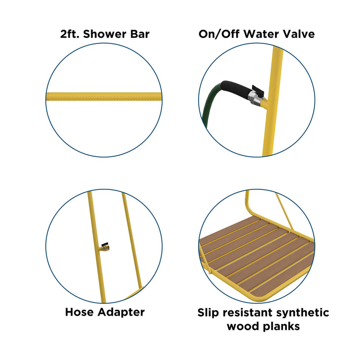 Rainey XL base outdoor shower design -  Yellow 