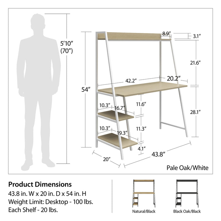 Bushwick desk for compact spaces -  Pale Oak