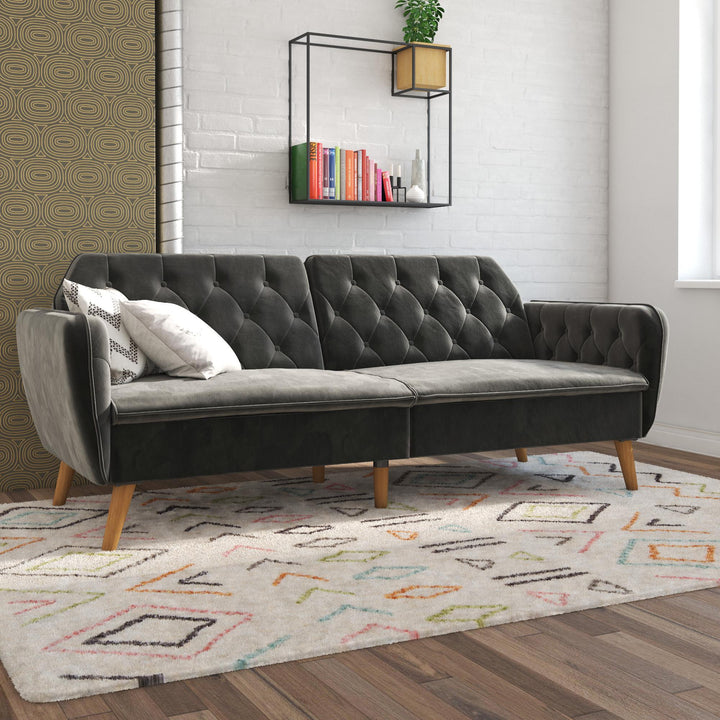 Tallulah Memory Foam Futon - Grey Velvet