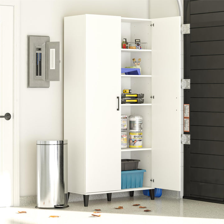 Multipurpose Storage Cabinet with Adjustable Shelving -  White