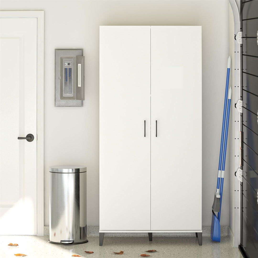 Flex Tall Storage Cabinet with Adjustable Shelves -  White