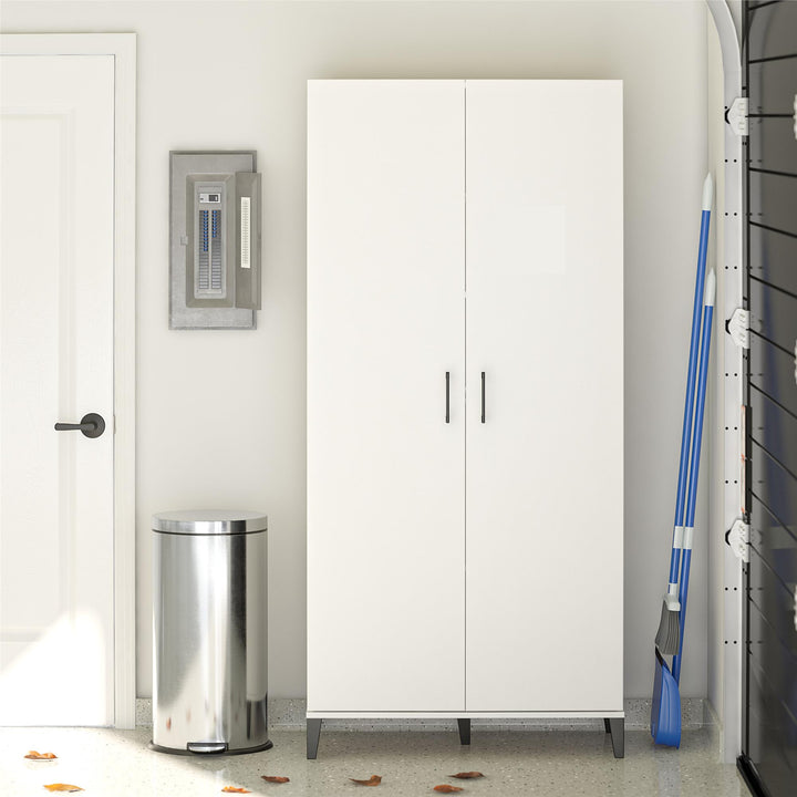Flex Tall Storage Cabinet with Adjustable Shelves -  White
