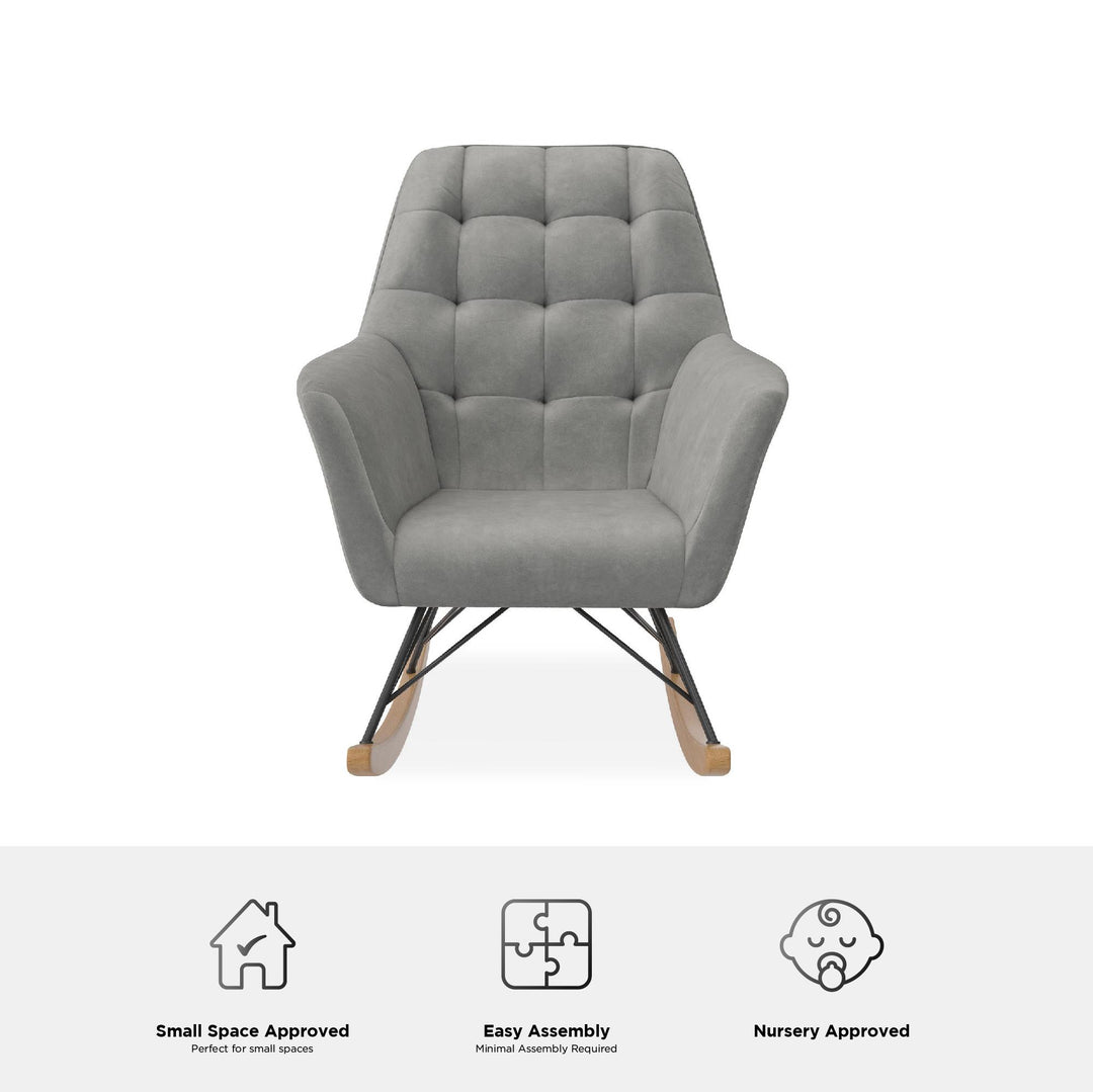 Comfortable upholstered rocker -  Gray