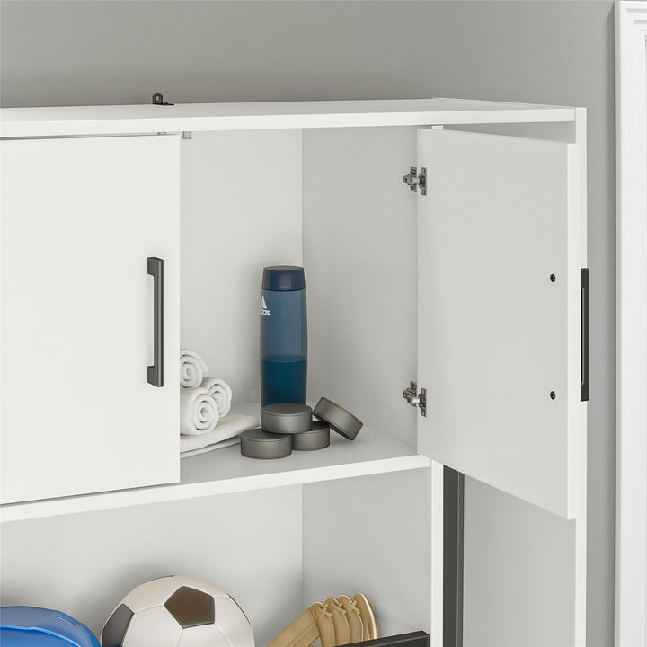 Durable Sports Storage Cabinet for Equipment -  White