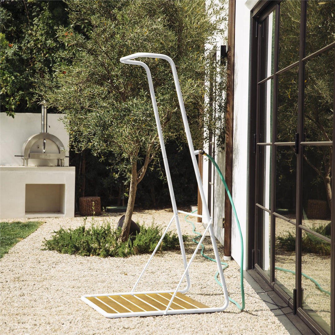 Rainey outdoor shower with waterfall -  White 