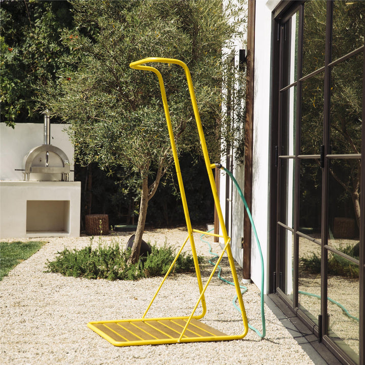 Waterfall bar outdoor shower design -  Yellow 